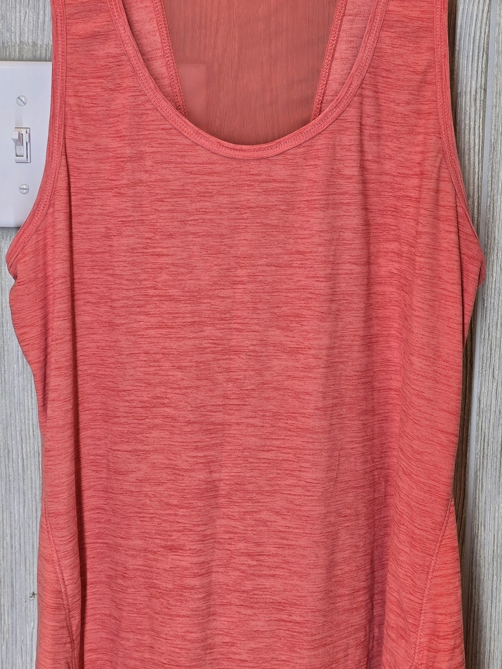 Nike Women's Coral Red Heather Tank - Scoop Neck Performance Top